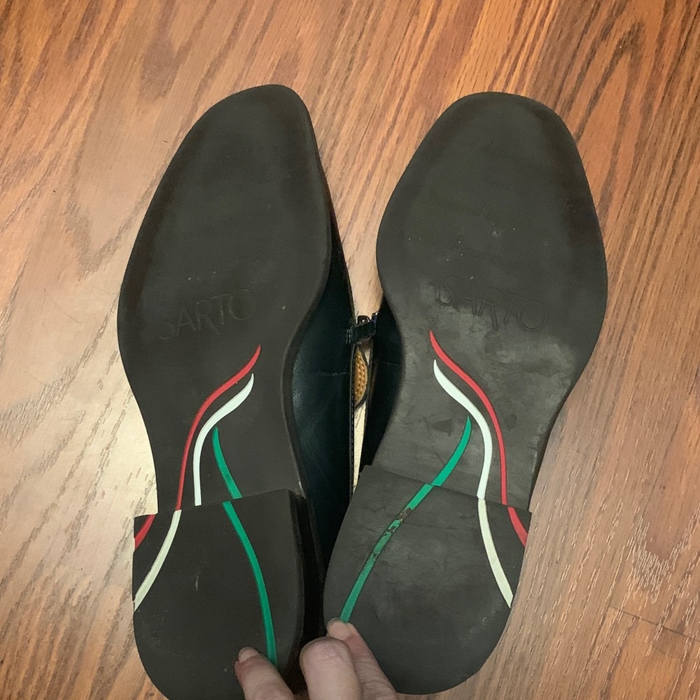 Franco Sarto dark green Leather Loafers - Picture 3 of 4
